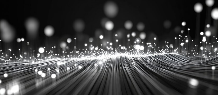 Abstract Digital Wave of Light and Data Streams