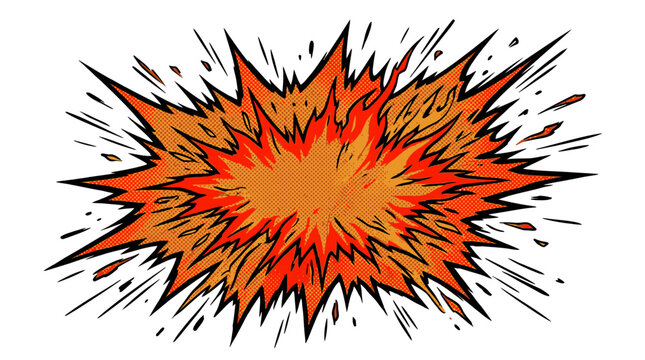 Blank Pop Art Explosion Bubble Vector with Jagged Edges and Fine Dot Matrix Texture