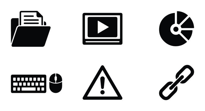 computer icons on white background