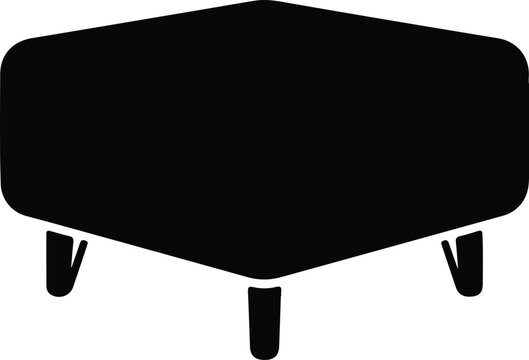 Silhouette vector modern square ottoman footstool furniture isolated icon design