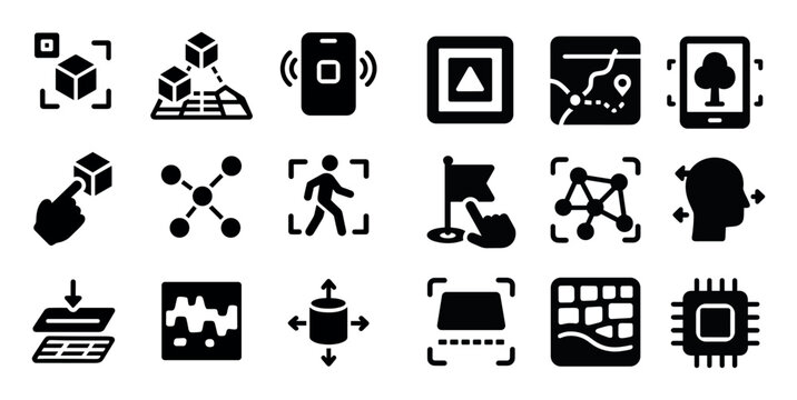 Augmented reality icons with cube map phone minimal