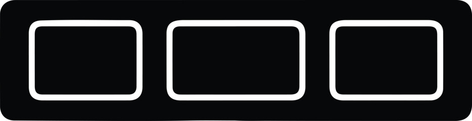 Obraz premium Silhouette vector three rectangular frames layout for photo or video placeholder design