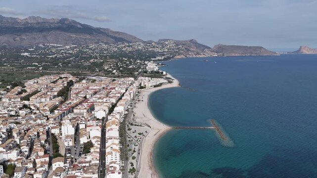 Altea Spain aerial coastline beach curved bay Mediterranean