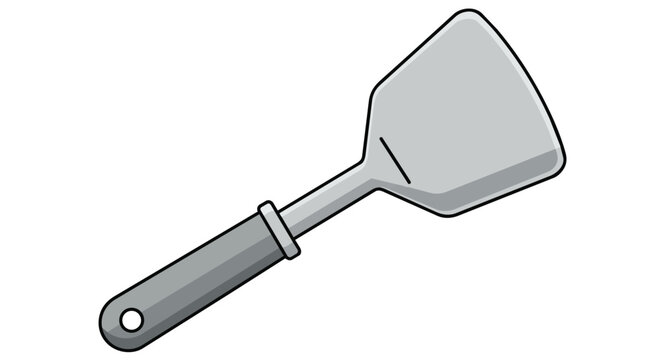 Metal kitchen spatula flipper and turner tool illustration isolated on white background