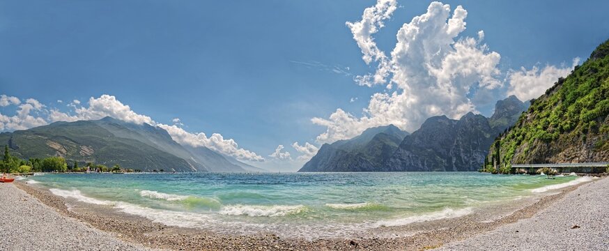 Lake Garda north shore at Linfano, Linfano, Riva de Gardo, Trentino-Alto Adige, Italy