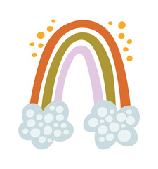 Obraz premium Rainbow Arch With Clouds Cartoon