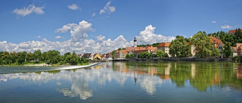 Old town of Landsberg am Lech with Lechwehr, Landsberg am Lech, Bavaria, Germany