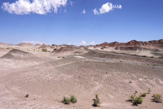 Barren hills, eroded landscape, US Highway 89, at Cameron, Arizona, USA