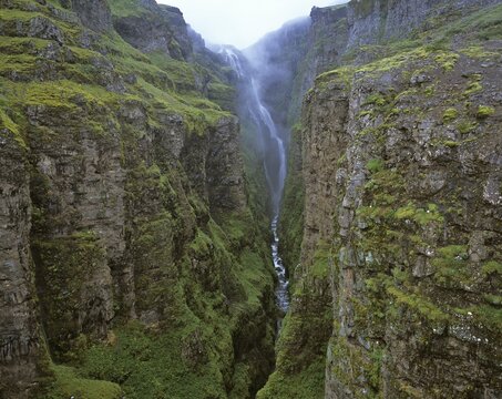 Glymur Waterfalls, the highest in Iceland, Iceland