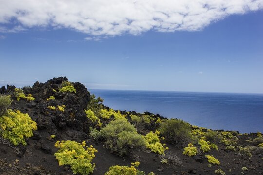 Volcano landschaft, lava landscape, south cape of Punta de Fuencaliente, Monumento Natural de Los Volcanes de Tenegu&iacute;a Park, Fuencaliente, La Palma, Canary Islands, Spain