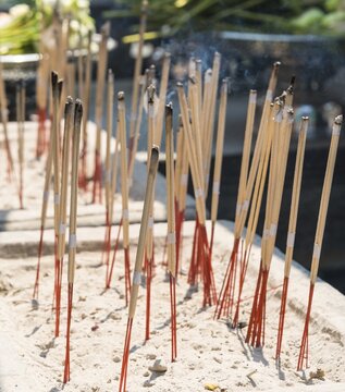 Incense sticks, Wat Phra Kaeo Temple, Bangkok, Thailand