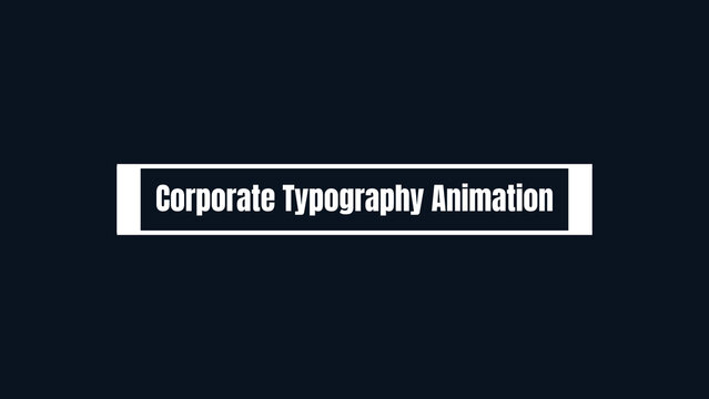 Corporate Typography Animation