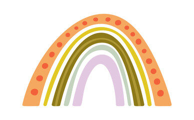 Fototapeta premium Rainbow Arc With Dots Boho Cartoon