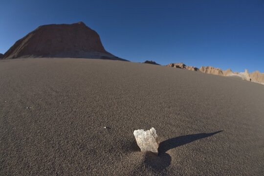 Salt crystal on a sand dune in the Valle de la Muerte (Death Valley or sometimes called Martian Valley), San Pedro de Atacama, Regi&oacute;n de Antofagasta, Chile, South America