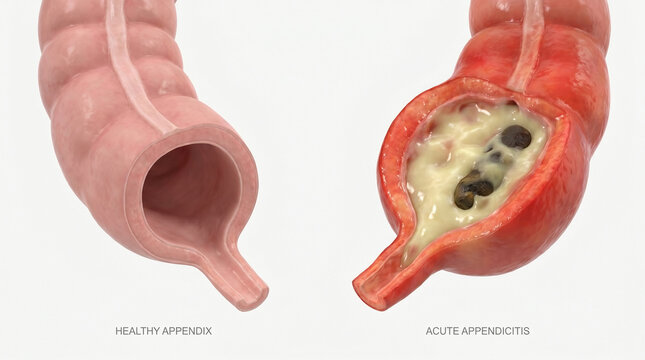 Acute Appendicitis Inflammation Appendix Pathology Comparison
