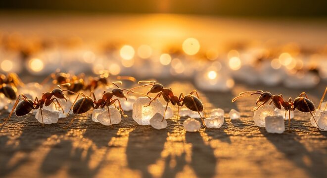 Ants on sugar cubes