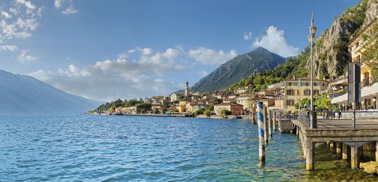 Idyllic fishing village on the western shore of Lake Garda, Limone Sul Garda, Brescia, Lake Garda West, Lombardy, Italy