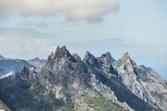 Rocky mountain range, Anaga Mountains, Macizo de Anaga, in the north of Tenerife, Canary Islands, Spain