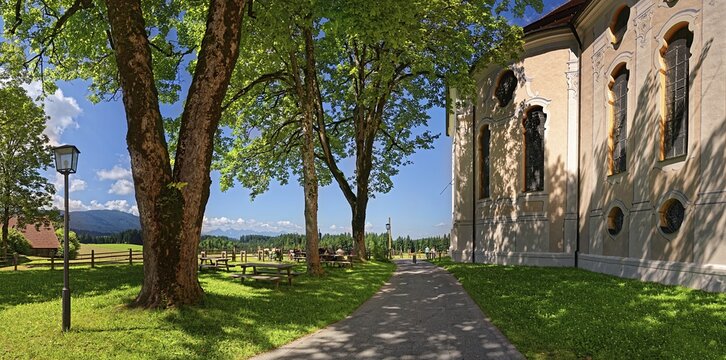 Pilgrimage church of the Scourged Saviour on the Wies, Steingarten, Pfaffenwinkel, Bavaria, Germany