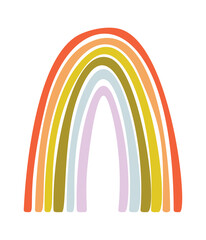 Naklejka premium Rainbow Arch Stripes Boho Line Art