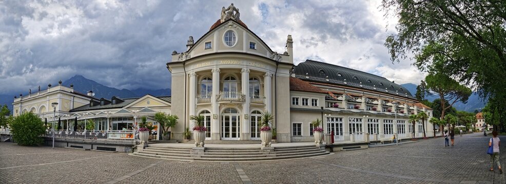 Passer Promenade with spa hotel, Merano, Trentino-Alto Adige, Italy