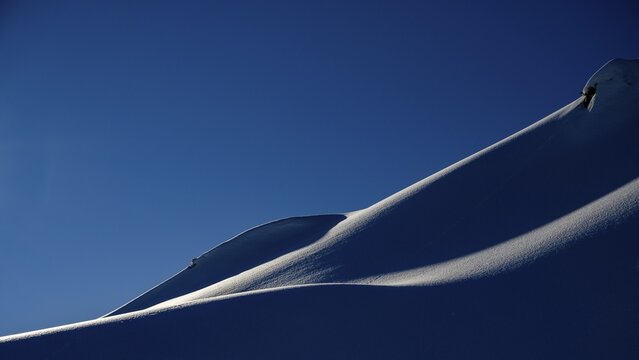 Snow detail with blue sky, Ritzlern, Kleinwalsertal, Vorarlberg, Austria