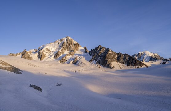 Glacier du Tour, glaciers and mountain peaks, high alpine landscape, Alguille de Chardonnet, Chamonix, Haute-Savoie, France