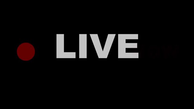 Minimal Live Now Badge Animation Broadcast Indicator Motion Graphic