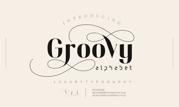 Luxury Beauty Elegant alphabet logo font. Typography elegant style alphabet fonts for beauty, calligraphy, decorative, glamour, boutique, fashion, brand, wedding, vintage design.