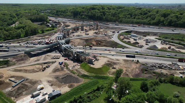 Duisburg Kreuz Kaiserberg - Bauarbeiten Autobahn A3 und A40
