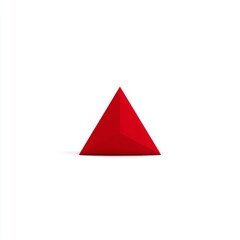 Fototapeta premium Red triangular geometric shape isolated on a white background perfect for modern design and creative projects