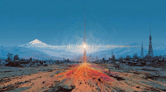 Seismic monitoring earthquake detection sensor networks concept representing geophysical infrastructure platforms real time hazard analytics technology disaster prevention innovation