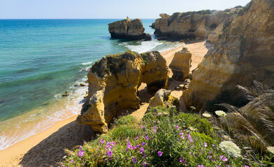Naklejka premium Atlantic coast in Portugal, the sea seen cliffs 