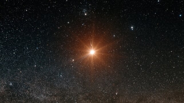 Vibrant orange-red glow of the supergiant Antares surrounded by countless distant stars.