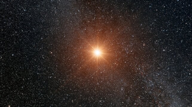 Antares star shining brightly within a dense and rich starfield environment.