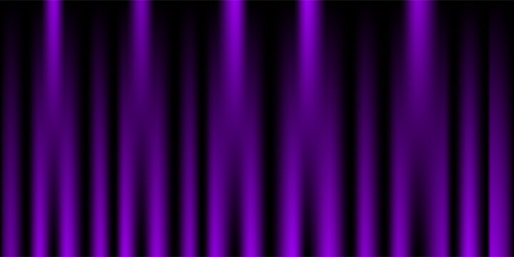 Royal purple velvet curtains background. Closed curtain backdrop for theater stage or cinema, circus. Vector textile room scene screen. Violet fabric drapery wallpaper for award, show, performance