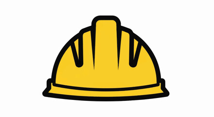 Fototapeta premium Yellow Construction Hard Hat Icon, Safety Helmet Vector Illustration with Distressed Texture for Industrial and Labor Concepts
