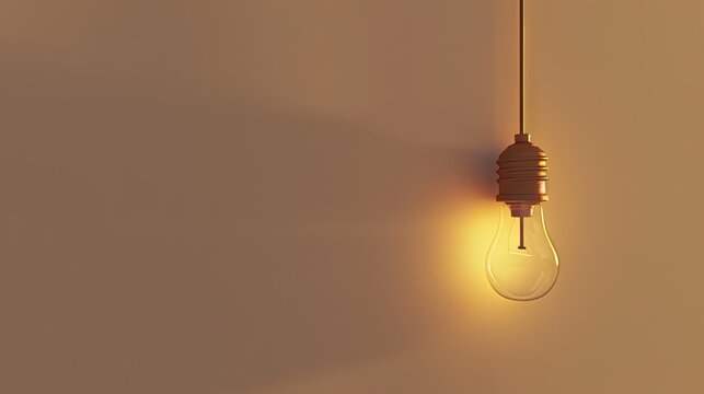 Illuminating Shadows: Unique Light Bulb Hangs on Wall