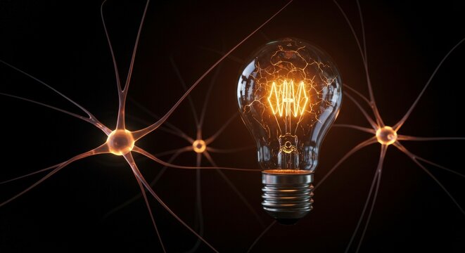 Innovation Idea Light Bulb Concept.