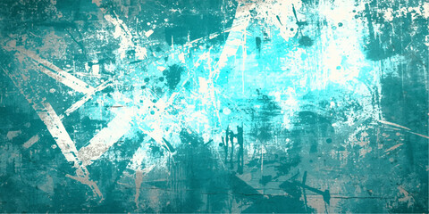 A vintage blue grunge texture featuring an abstract liquid wave pattern with a frozen ice design and old weathered paint on a cold winter nature backdrop. © Liza