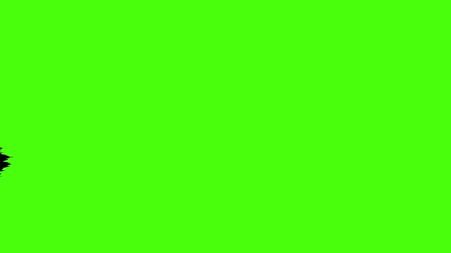 paintbrush roller brush paint on wipe reveal transition or black paint of brushed ink revealing a chroma key green screen background 4K transition animation