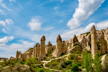 Fairy Chimneys and White Clouds in Love Valley Cappadocia Turkey © Dominic Meijers