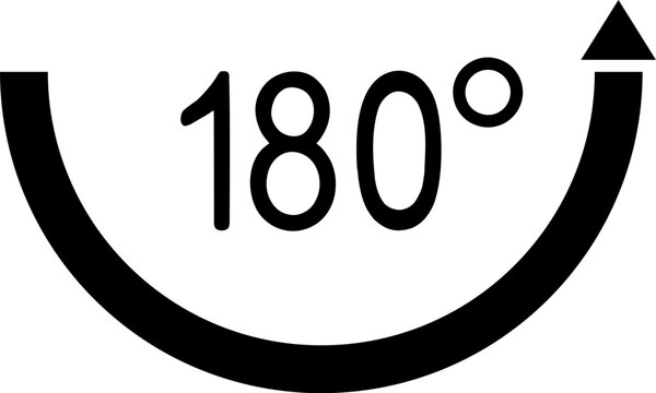 vector icon showing a device rotation instruction with arrows indicating a 180 degree flip for proper screen orientation use clear icon