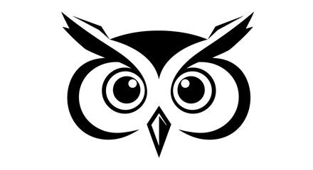 Obraz premium Black and white owl illustration for education and conceptual design