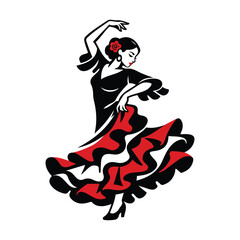 Obraz premium Bold Black and Red Flamenco Dancer