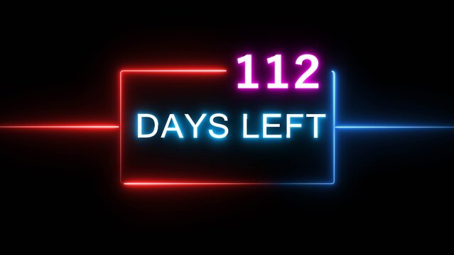 Glowing countdown days timer number illustration on background.