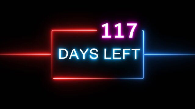 Glowing countdown days timer number illustration on background.