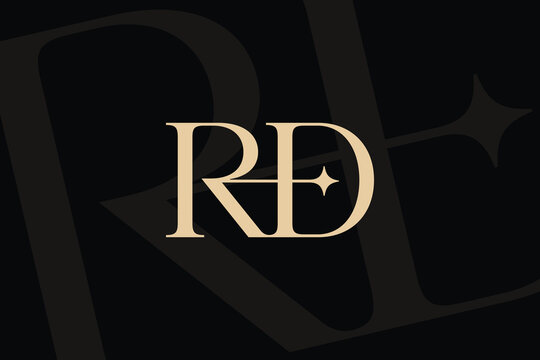 RD or DR letter logo icon design. Classic style luxury initials monogram.