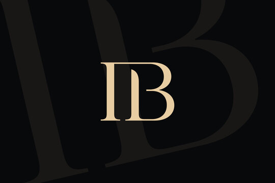 IB or BI letter logo icon design. Classic style luxury initials monogram.