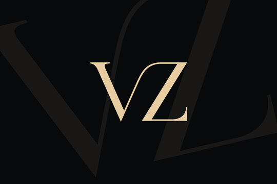 VZ or ZV letter logo icon design. Classic style luxury initials monogram.